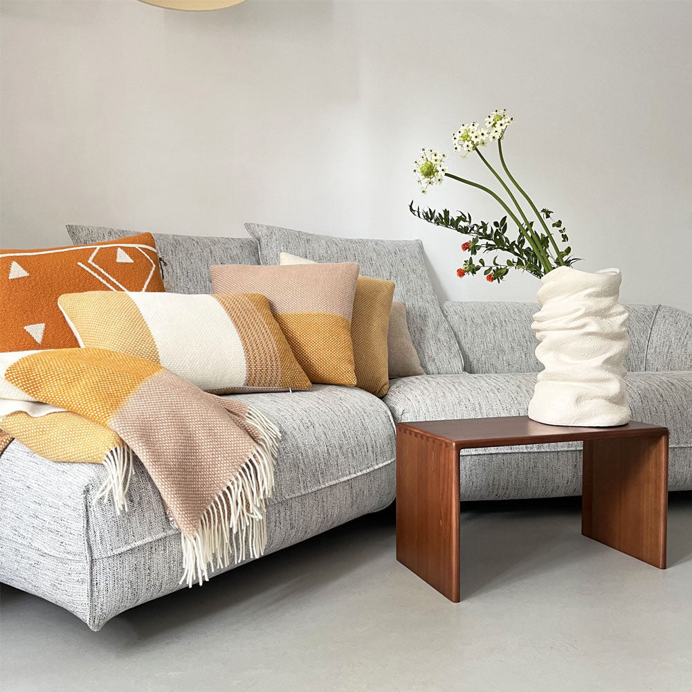 Malagoon Festivity cushion - yellow, ochre, off-white - 35x60cm 100% wool