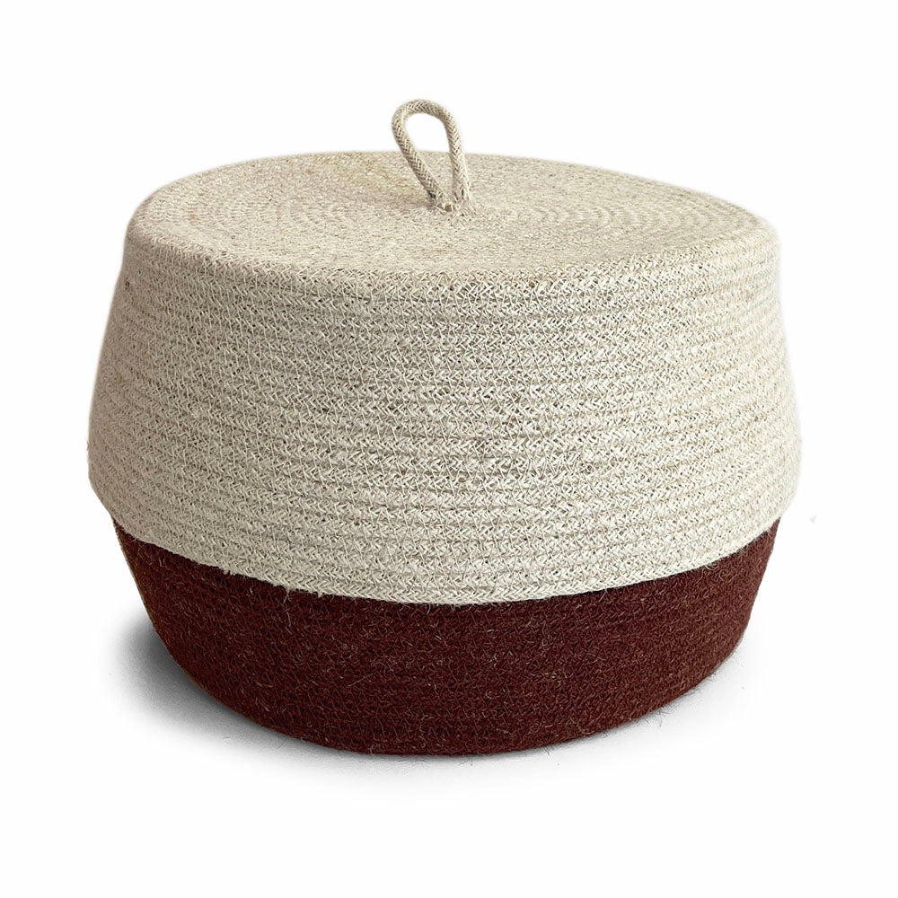 Malagoon basket lombok set of 3 -cinnamon brown- 34x25cm, 26x15cm, 20x15cm jute