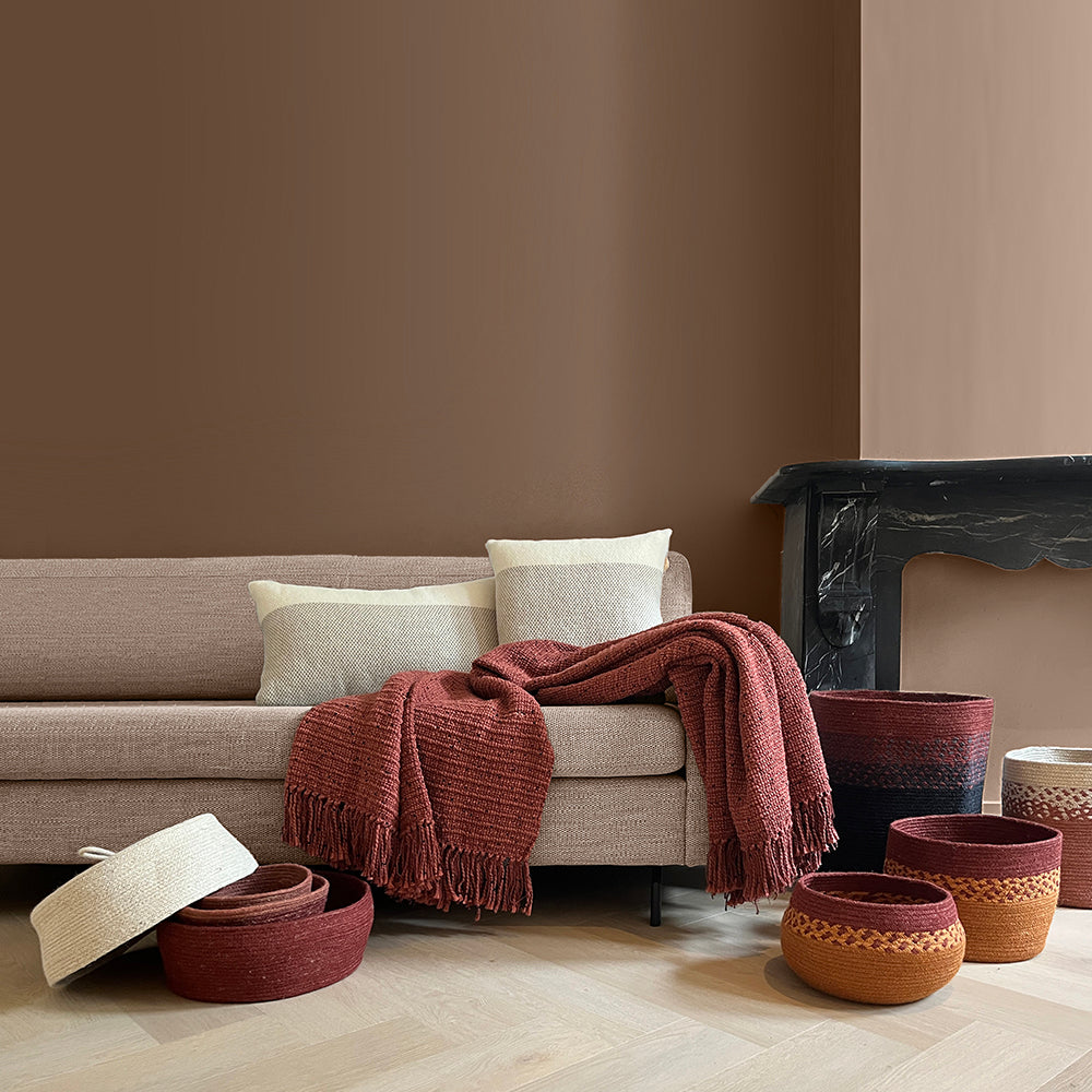Malagoon basket lombok set of 3 -cinnamon brown- 34x25cm, 26x15cm, 20x15cm jute