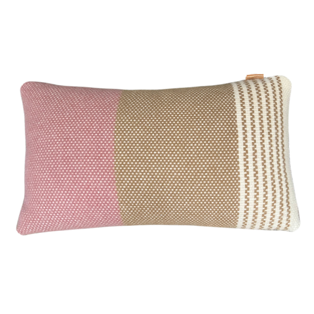 Malagoon cushion Festivity rectangle -maroon beige- 35x60cm 100% wool