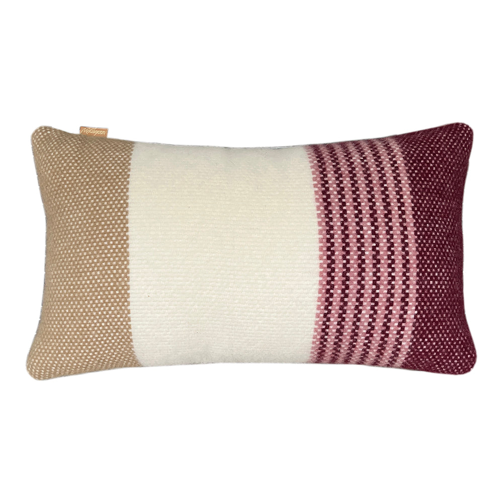 Malagoon cushion Festivity rectangle -maroon beige- 35x60cm 100% wool