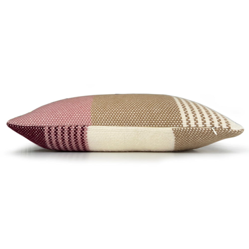 Malagoon cushion Festivity rectangle -maroon beige- 35x60cm 100% wool