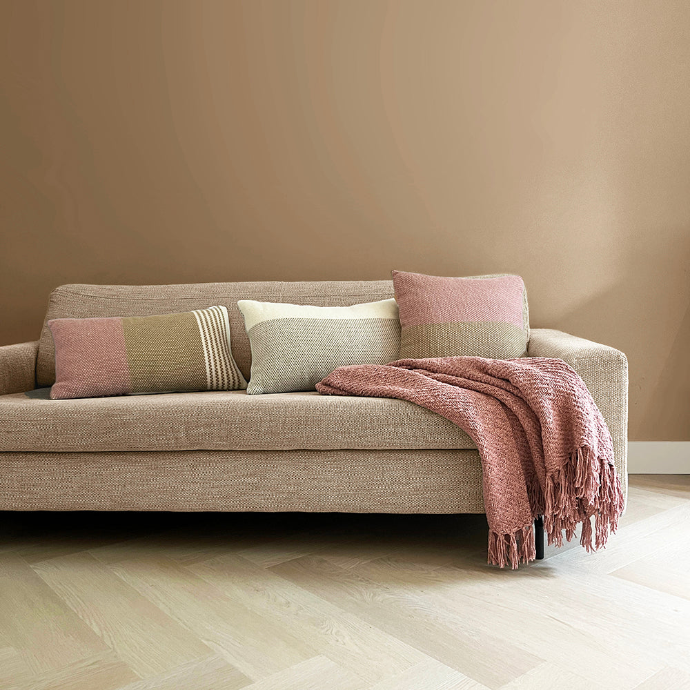 Malagoon cushion Festivity square -maroon beige- 45x45cm 100% wool