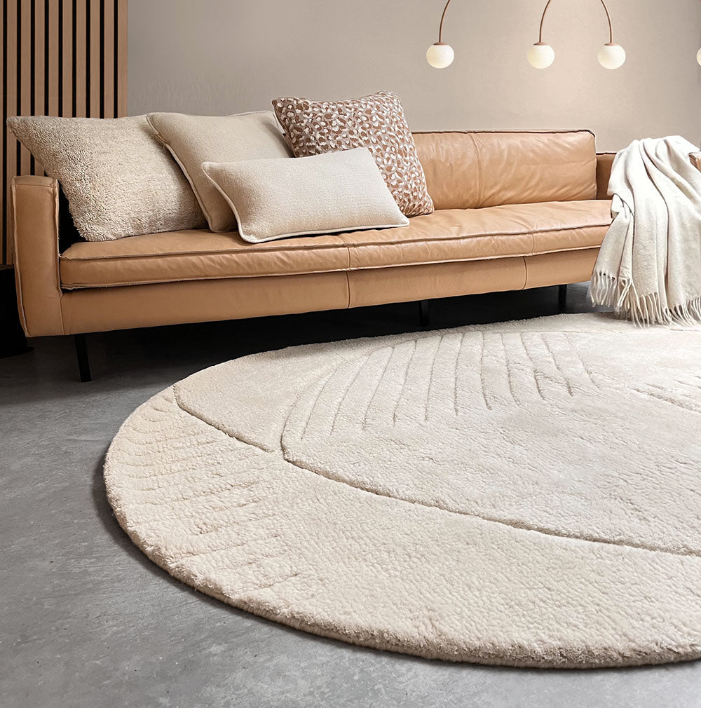 Malagoon rug Oval Funky - cream white - 157x238cm 100% wool