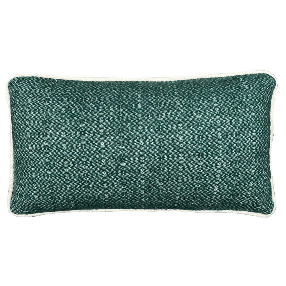 Malagoon cushion - pine green structure - 35x60cm recycled wool