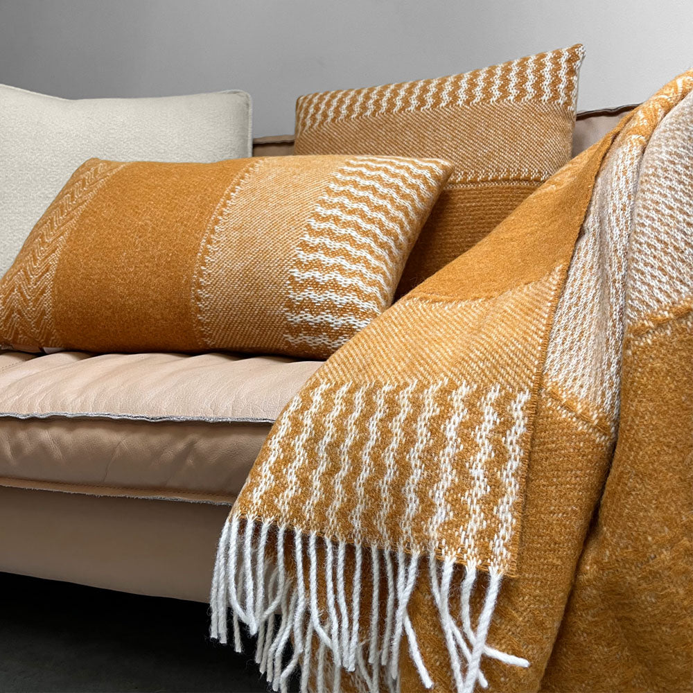 Malagoon Uptown cushion - ochre - 45x45cm 100% wool