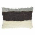 Malagoon Bigstripe cushion - black, grey, white - 40x70cm 100% wool
