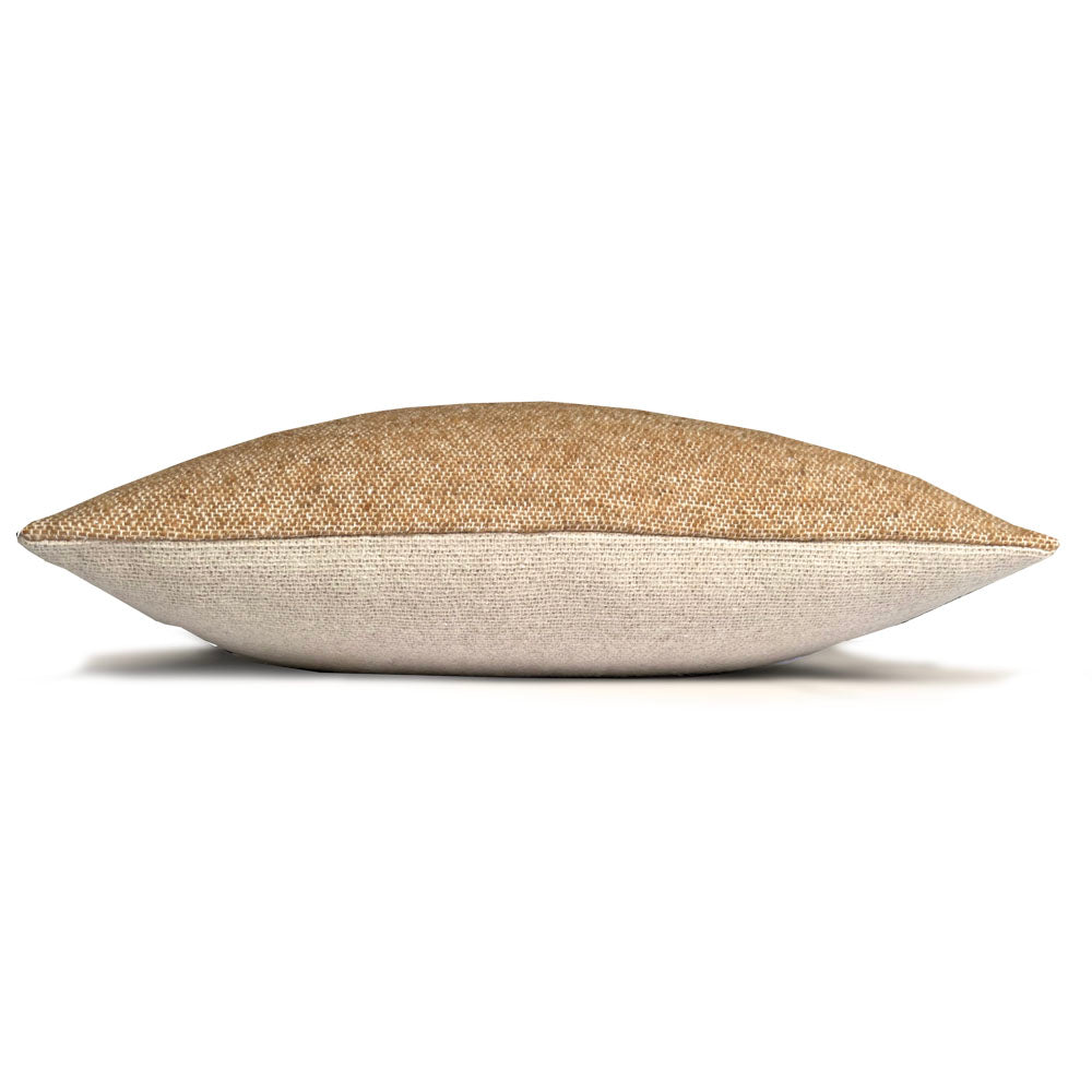 Malagoon cushion - camel beige reversible - 35x60cm recycled wool