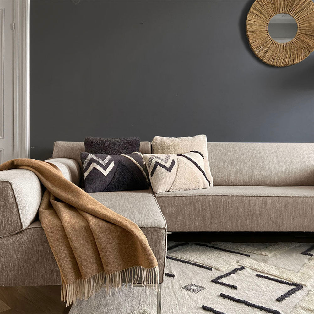 Malagoon throw - camel beige reversible - 130x170cm recycled wool