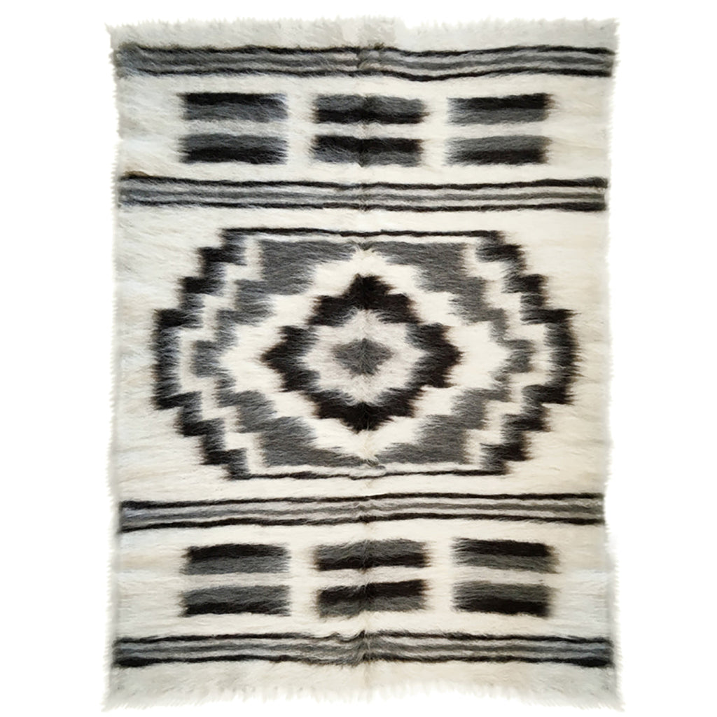 Malagoon rug Pattern 2 - off-white, shades of grey - 150x200cm 100% wool