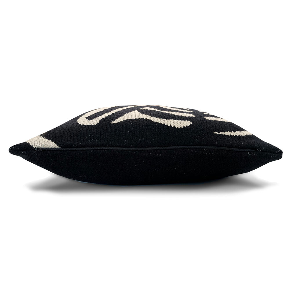 Malagoon cushion Floral Victory - black - 50x50cm 100% organic cotton
