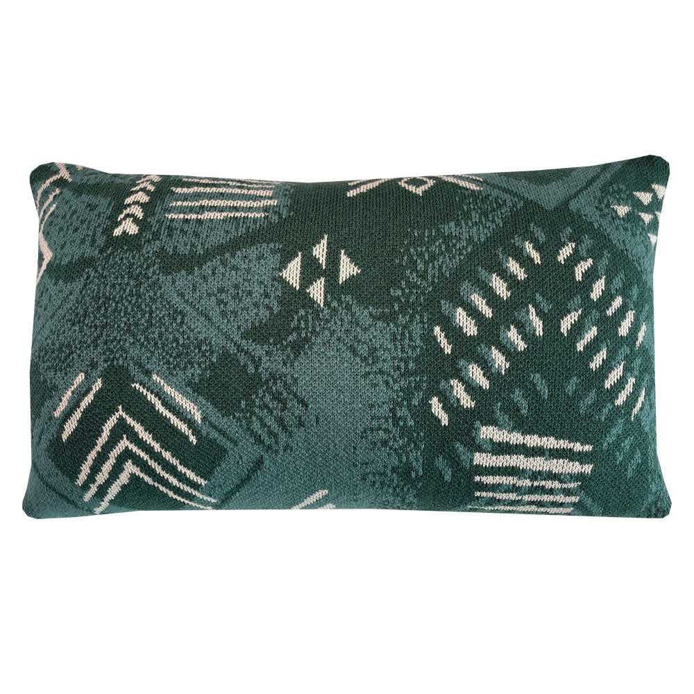 Malagoon cushion Funny Block Dye - green - 35x60cm 100% organic cotton