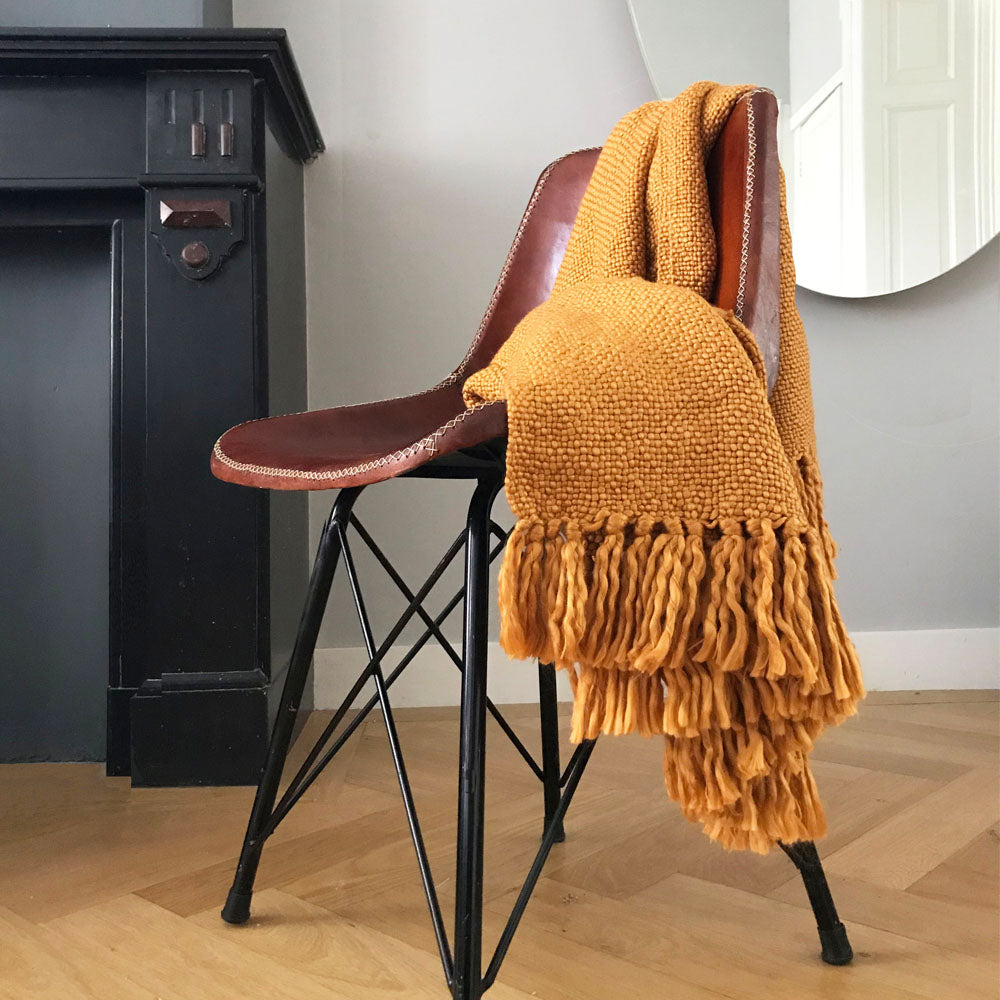 Malagoon throw Inca - ochre yellow - 125x150cm