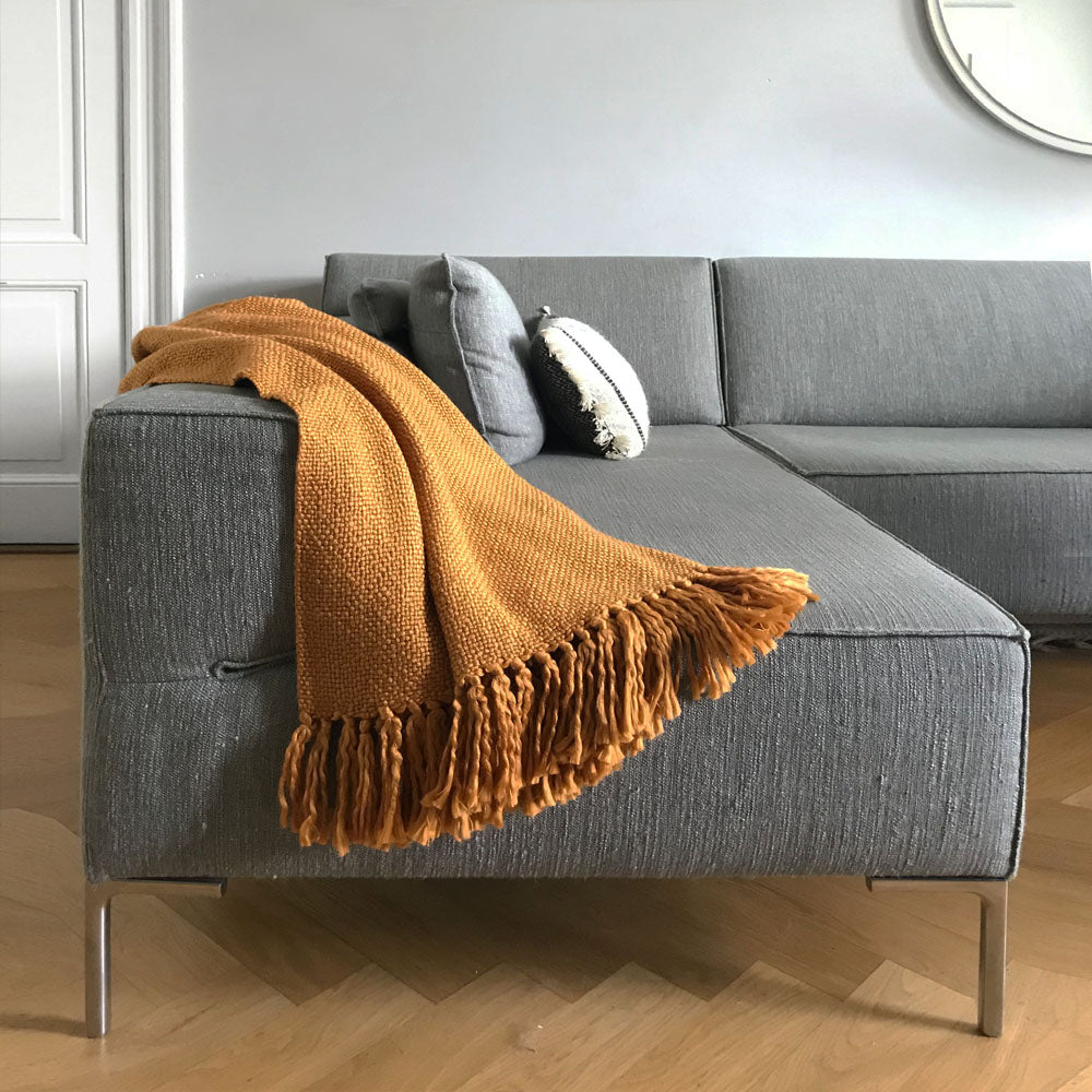 Malagoon throw Inca - ochre yellow - 125x150cm