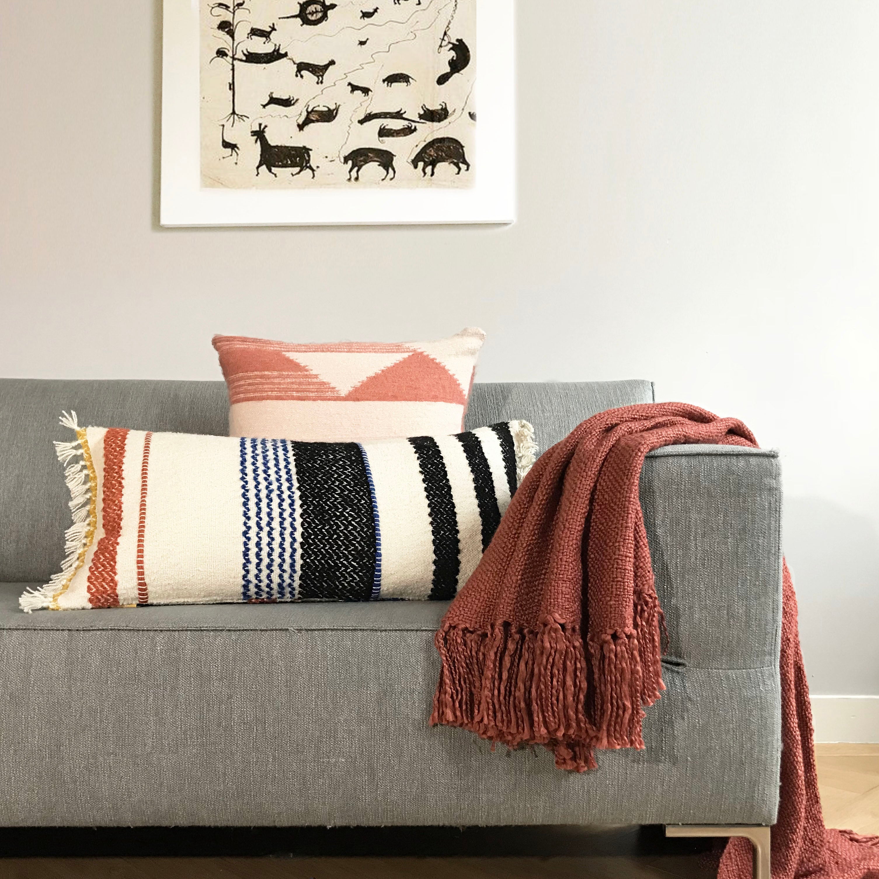 Malagoon cushion - pastel multicolor bouclé - 40x70cm