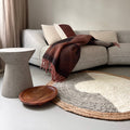 Malagoon rug Nimba - off-white - Ø 120cm 100% wool, jute border