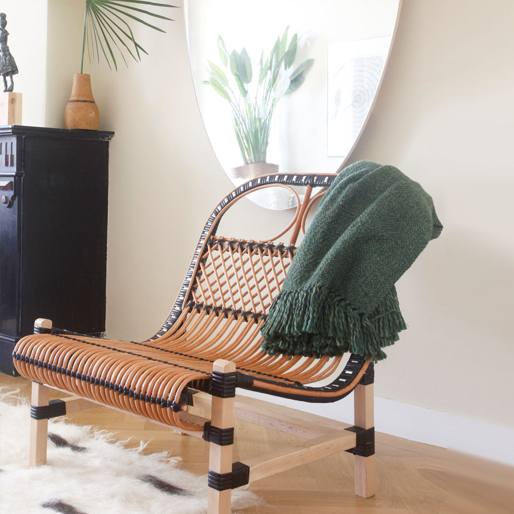Malagoon Rattan lounge chair black