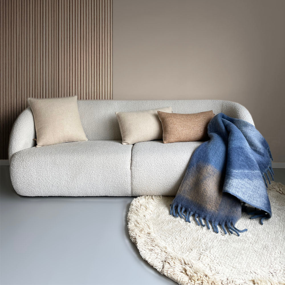 Malagoon cushion - beige reversible - 35x60cm recycled wool