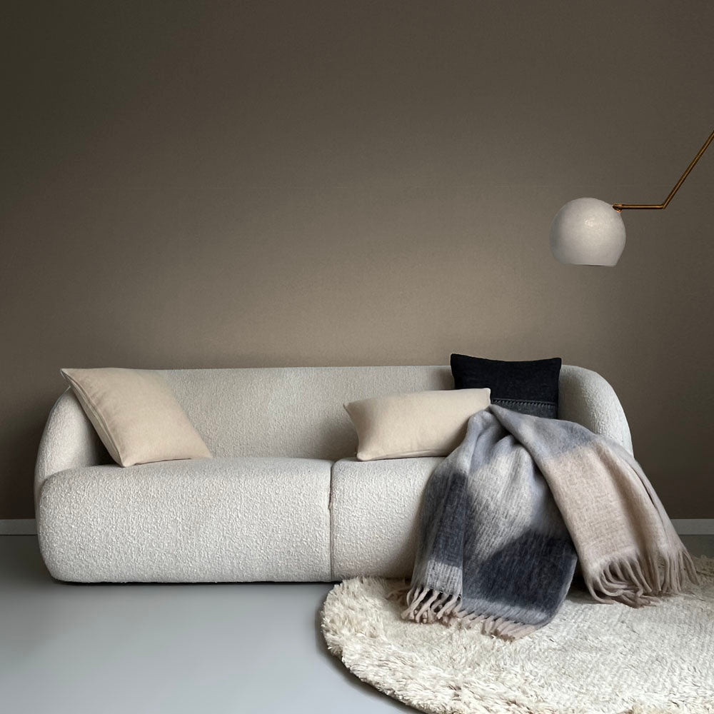 Malagoon cushion - beige reversible - 50x50cm recycled wool