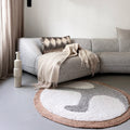 Malagoon rug Samba - off-white - Ø 120cm 100% wool, jute border