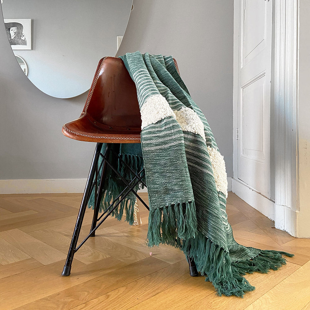 Malagoon Tribal throw - green mélange - 125x150cm