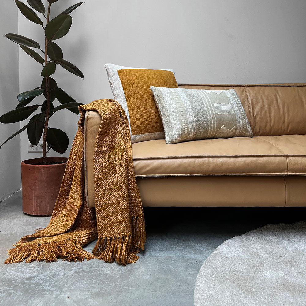 Malagoon cushion Poster - sunset yellow - 50x50cm 100% organic cotton